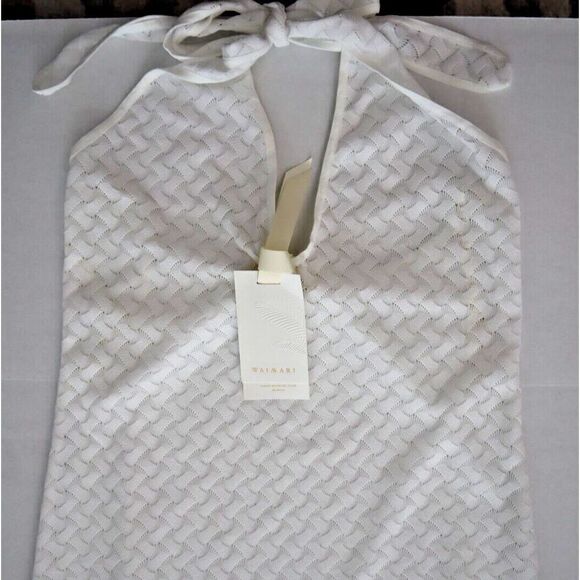 Waimari D267LCW Women's Sz Medium White Levisa Fringe Hem Halter Midi Dress - Picture 9 of 15